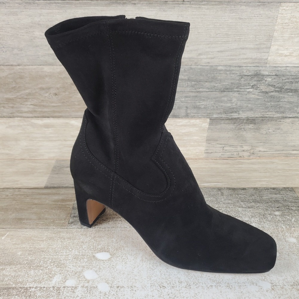 Dolce Vita Roan‎ Onyx Stella Womens Ankle Boots Sz 8 Black Side Zip Square Toe